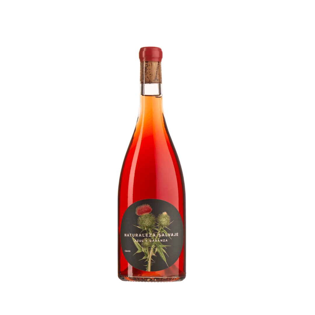 Flasche Naturaleza Salvaje Clarete aus Navarra Spanien Cuvée aus Garnacha Tinta und Garnacha Blanca ungefilterter Naturwein