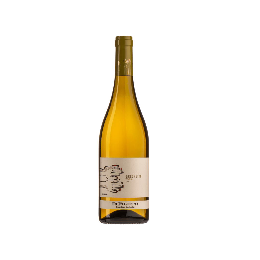 Flasche Cantina di Filippo Grechetto Umbria IGT 2024 aus Umbrien, Italien, Weißwein aus Grechetto mit frischer Frucht, Mineralität und würzigem Charakter