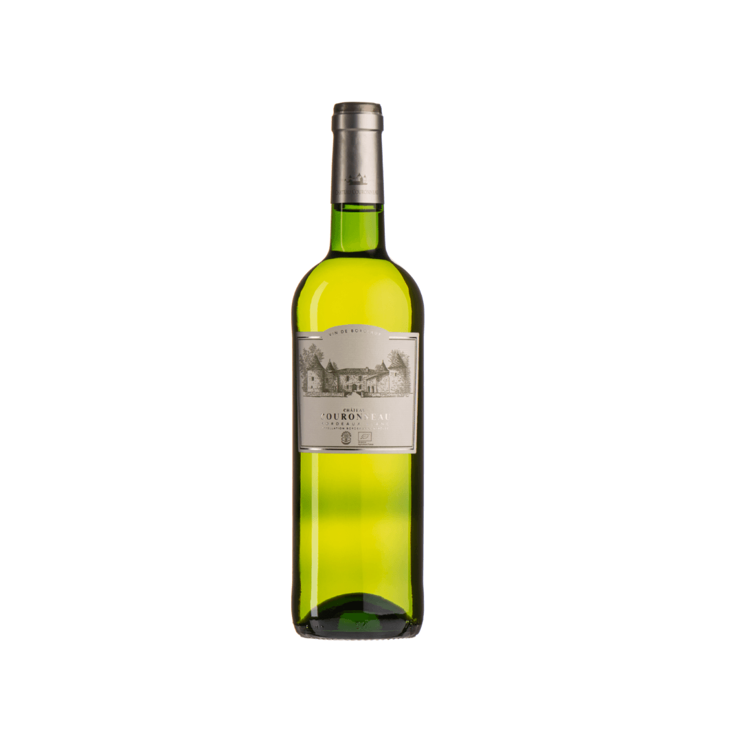 Flasche Château Couronneau Blanc AOC 2025 aus Bordeaux, Frankreich, frischer Weißwein aus Sauvignon Blanc und Sauvignon Gris mit Zitrusfrucht und Mineralität