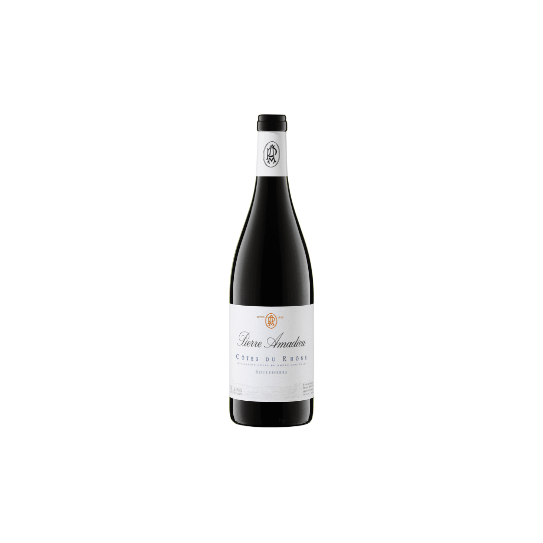 Côtes du Rhône Roulepierre von Pierre Amadieu – Grenache-Syrah-Rotwein aus der Rhône in der Flasche